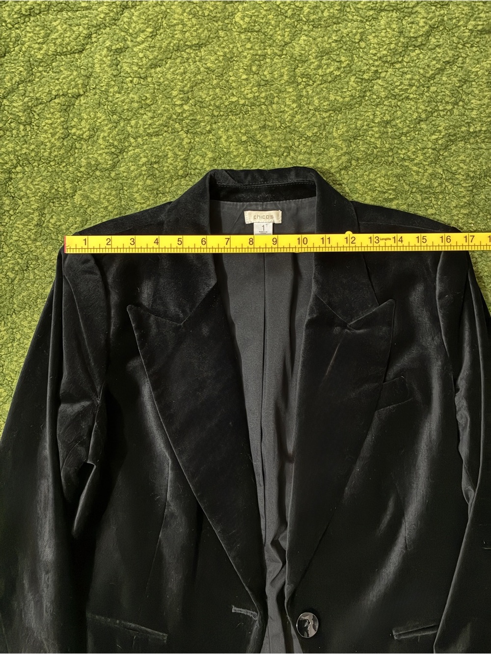 Chico’s Black Velvet Single-Button Blazer - Picture 5 of 10